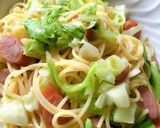 キャベツとウインナーの白だし和風パスタ作り方7写真