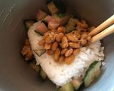 納豆とさくら大根風きゅうりのご飯作り方2写真