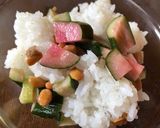 納豆とさくら大根風きゅうりのご飯作り方3写真