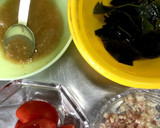 刺身こんにゃくとワカメの茗荷酢味噌和え作り方3写真