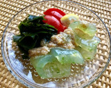 刺身こんにゃくとワカメの茗荷酢味噌和え作り方4写真