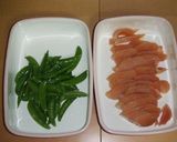 ☆こくうま☆チキンとスナップえんどう作り方1写真
