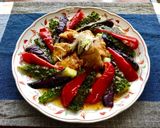 鶏唐揚とゴーヤ・茄子の素揚げ甘酢餡掛け作り方8写真
