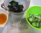 きゅうりと生わかめの酢のもの作り方1写真