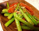 アスパラとミニトマトのガリバタ醤油炒め♡作り方7写真