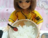 リカちゃんサイズ♡野球シリ*しらす丼作り方2写真