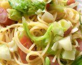 キャベツとウインナーの白だし和風パスタ作り方8写真