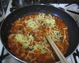 えびとツナのトマトソースパスタ作り方4写真