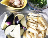 なす・薄揚げの和風焼きうどん♧茗荷入り作り方1写真