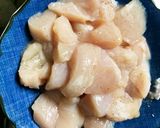 胸肉ブロッコリーの芯夏野菜旨辛炒め作り方1写真