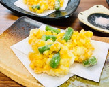 甘〜い♡とうもろこしとインゲンのかき揚げ作り方6写真