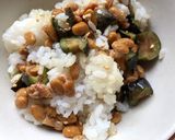 納豆と茄子の辛し漬けのまぜご飯作り方3写真