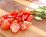 オクラとトマトの桜エビ胡麻和え作り方1写真
