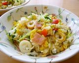 豆苗☆ちくわ☆卵でチャチャっとチャーハン作り方6写真