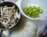 旬のそら豆ときのこのパスタ作り方1写真