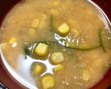 とうもろこしとズッキーニの味噌汁作り方7写真