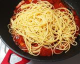 簡単！カプレーゼ風トマトソースパスタ作り方4写真