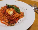 簡単！カプレーゼ風トマトソースパスタ作り方6写真