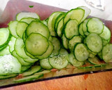 胡瓜とオクラ、ほぼ帆立の和え物作り方1写真