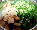 胡瓜とオクラ、ほぼ帆立の和え物作り方6写真