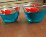 電子レンジ★かき氷シロップの金魚ゼリー作り方4写真