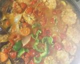 枝豆豆腐豚こま団子夏野菜大葉トマト味噌煮作り方24写真