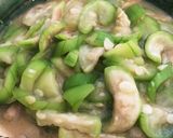 ヘチマと豚肉の味噌炒めパスタ作り方2写真