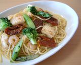 簡単♪ドライトマトとシーフードのパスタ作り方5写真