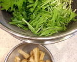 水菜と油揚げの煮浸し♪作り方1写真