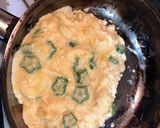 オクラとマーガリンとみりんと牛乳の卵焼き作り方4写真