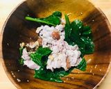 ツルムラサキと豚肉のごま梅肉和え作り方4写真