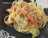 簡単お洒落な梅干しとアボカドの冷製パスタ作り方1写真