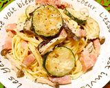 ズッキーニキノコベーコンのクリームパスタ作り方13写真