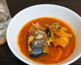 鯖缶とトマトジュースの適当スープ作り方20写真