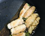 柿酢で甘酢醤油たれ~エゴマの葉の肉巻き～作り方5写真