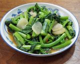 つるむらさきと、にんにくの炒め物作り方5写真