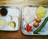 レンジで蒸し鶏冷やし中華作り方1写真
