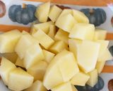 肉入り芋もちちくわフレッシュトマトオイ煮作り方6写真