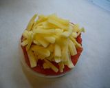 レンジで簡単♪トマトと玉葱のチーズ乗せ作り方2写真