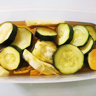 作り置き☆レンチンで夏野菜の甘酢漬け by FKbaby 【クックパッド
