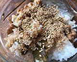 おにぎり丸と納豆ご飯（ネギ味噌チキン）作り方3写真