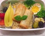 中学生 女子弁当 炒飯と春巻き 部活作り方4写真
