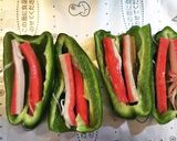 ピーマンのカニカマ、キムチチーズ焼き作り方2写真