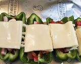 ピーマンのカニカマ、キムチチーズ焼き作り方5写真