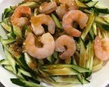 焼きそば麺でキュウリとゆでエビの冷し中華作り方7写真