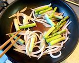 アスパラ入り甘辛牛丼作り方2写真