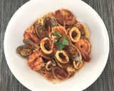 糖質☆乾燥こんにゃくパスタでペスカトーレ作り方15写真