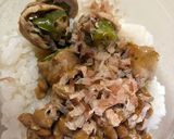 納豆とオクラ肉巻きの丼作り方3写真
