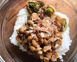 納豆とオクラ肉巻きの丼作り方4写真