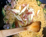 オクラとみょうがと豚バラ肉の和風パスタ♪作り方7写真